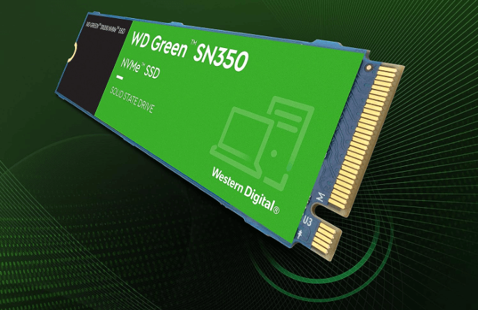 SSD WD Green SN350 de frente en horizontal